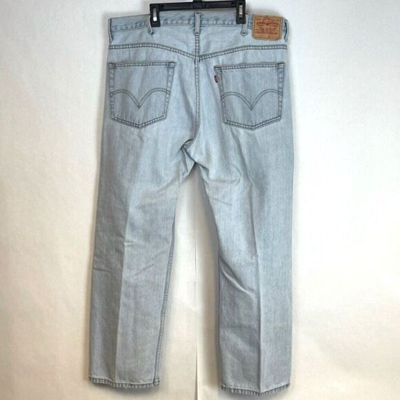 Levi's 505 Jeans Men's W40 L30 Blue Denim Regular Fit Straight Leg Light Wash - Picture 11 of 16